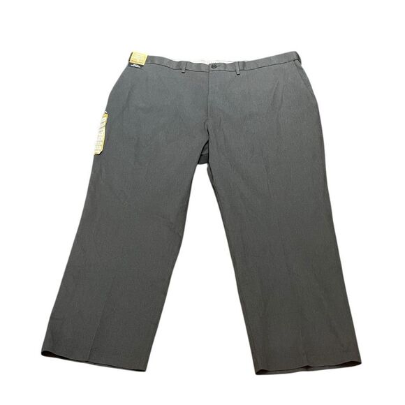 Haggar Flat Front Comfort Waistband Trousers in Charcoal, Size 46X29, NWT - Picture 1 of 9